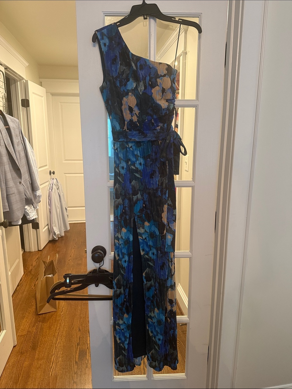 Dress the Population Bella Floral Plissé One-Shoulder Dress. Size S. Worn Once - Picture 5 of 6